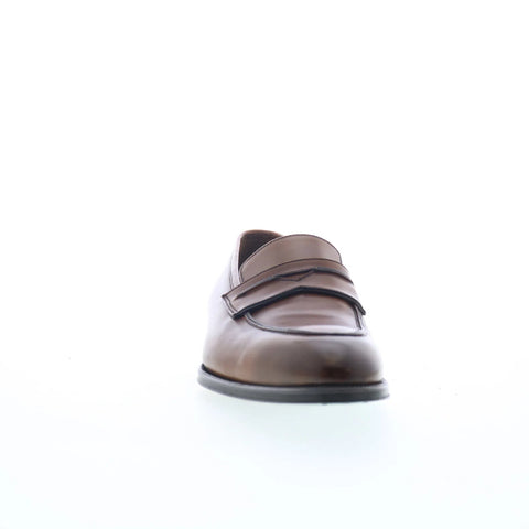 Pastori by Di Bianco Titus Mens Brown Leather Loafers & Slip Ons Penny Shoes