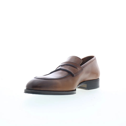Pastori by Di Bianco Titus Mens Brown Leather Loafers & Slip Ons Penny Shoes