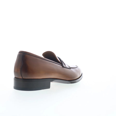Pastori by Di Bianco Titus Mens Brown Leather Loafers & Slip Ons Penny Shoes