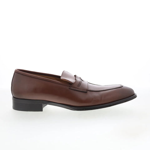 Pastori by Di Bianco Titus Mens Brown Leather Loafers & Slip Ons Penny Shoes