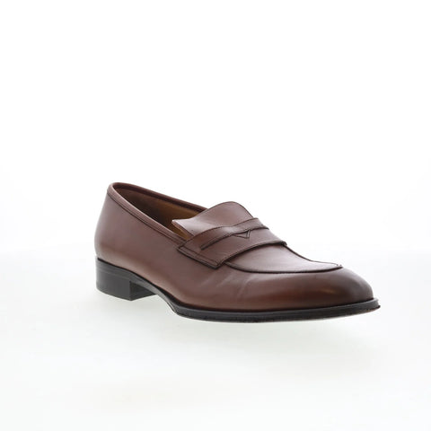 Pastori by Di Bianco Titus Mens Brown Leather Loafers & Slip Ons Penny Shoes