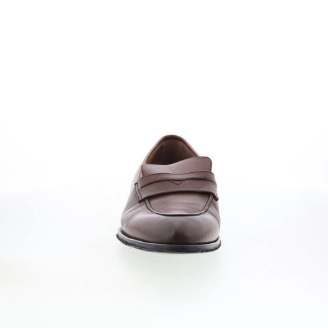 Pastori by Di Bianco Titus Mens Brown Leather Loafers & Slip Ons Penny Shoes