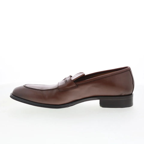 Pastori by Di Bianco Titus Mens Brown Leather Loafers & Slip Ons Penny Shoes
