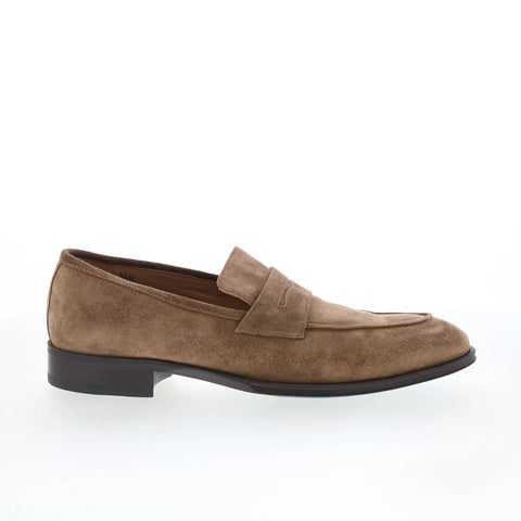 Pastori by Di Bianco Titus Mens Brown Suede Loafers & Slip Ons Penny Shoes