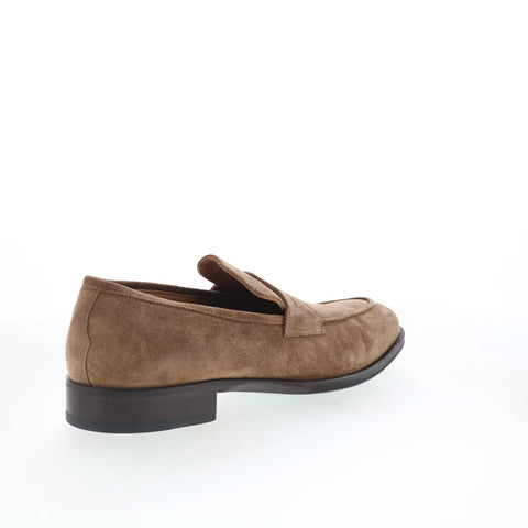 Pastori by Di Bianco Titus Mens Brown Suede Loafers & Slip Ons Penny Shoes