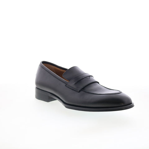 Pastori by Di Bianco Titus Mens Black Leather Loafers & Slip Ons Penny Shoes