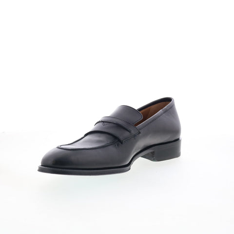 Pastori by Di Bianco Titus Mens Black Leather Loafers & Slip Ons Penny Shoes