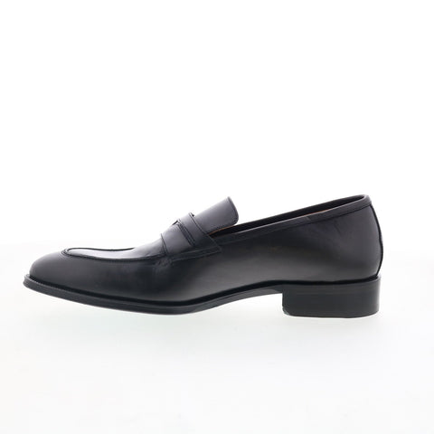 Pastori by Di Bianco Titus Mens Black Leather Loafers & Slip Ons Penny Shoes