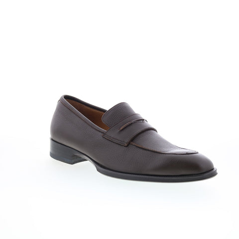 Pastori by Di Bianco Titus Mens Brown Leather Loafers & Slip Ons Penny Shoes