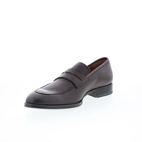 Pastori by Di Bianco Titus Mens Brown Leather Loafers & Slip Ons Penny Shoes