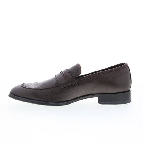 Pastori by Di Bianco Titus Mens Brown Leather Loafers & Slip Ons Penny Shoes
