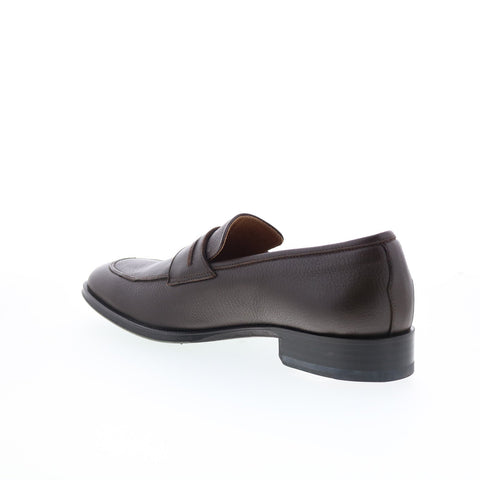 Pastori by Di Bianco Titus Mens Brown Leather Loafers & Slip Ons Penny Shoes