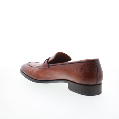 Pastori by Di Bianco Titus Mens Brown Leather Loafers & Slip Ons Penny Shoes
