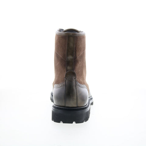 Di Bianco Torento Mens Brown Leather Lace Up Casual Dress Boots