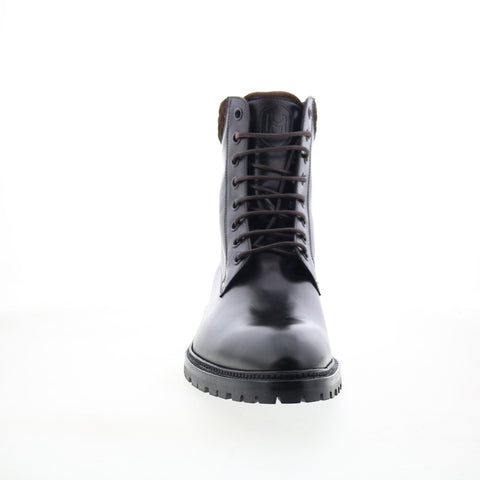 Di Bianco Torino Mens Black Leather Lace Up Casual Dress Boots