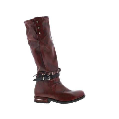 A.S. 98 Tosh Womens Red Leather Zipper Knee High Boots