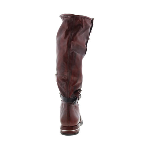 A.S. 98 Tosh Womens Red Leather Zipper Knee High Boots