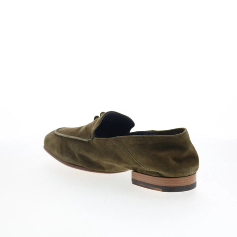 Di Bianco Trani Mens Green Suede Slip On Loafers & Slip Ons Casual Shoes