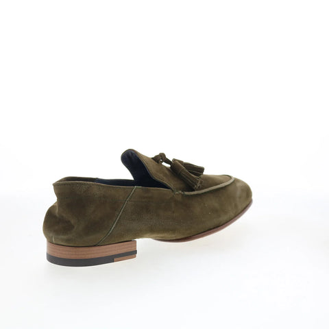 Di Bianco Trani Mens Green Suede Slip On Loafers & Slip Ons Casual Shoes