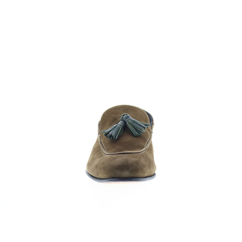 Di Bianco Trani Mens Brown Suede Slip On Loafers & Slip Ons Tasseled Shoes