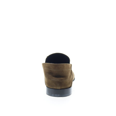 Di Bianco Trani Mens Brown Suede Slip On Loafers & Slip Ons Tasseled Shoes