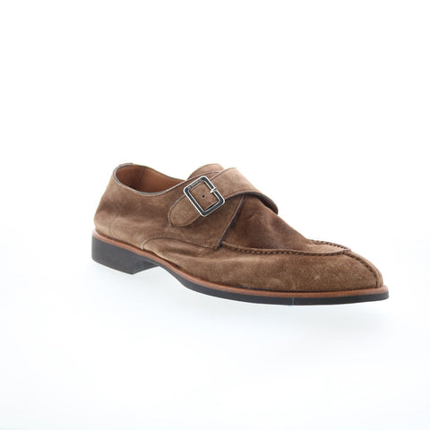 Di Bianco Treviso Mens Brown Suede Hook & Loop Loafers & Slip Ons Casual Shoes