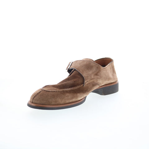 Di Bianco Treviso Mens Brown Suede Hook & Loop Loafers & Slip Ons Casual Shoes