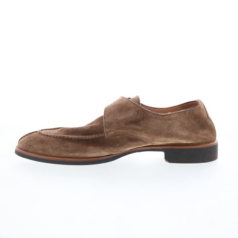 Di Bianco Treviso Mens Brown Suede Hook & Loop Loafers & Slip Ons Casual Shoes