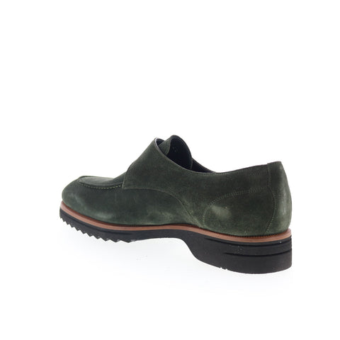 Di Bianco Treviso Mens Green Suede Hook & Loop Loafers & Slip Ons Casual Shoes