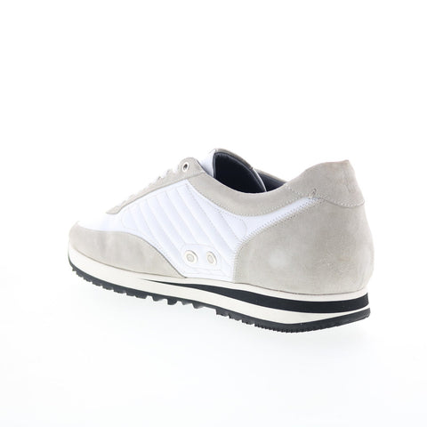 Di Bianco Trieste Mens White Suede Lace Up Lifestyle Sneakers Shoes