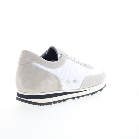 Di Bianco Trieste Mens White Suede Lace Up Lifestyle Sneakers Shoes