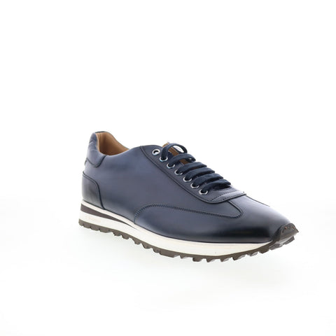 Di Bianco Trieste Mens Blue Leather Lace Up Lifestyle Sneakers Shoes