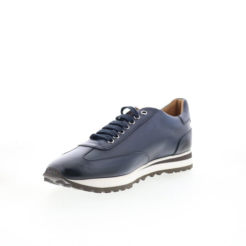 Di Bianco Trieste Mens Blue Leather Lace Up Lifestyle Sneakers Shoes