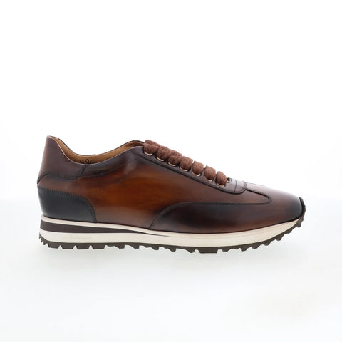 Di Bianco Trieste Mens Brown Leather Lace Up Lifestyle Sneakers Shoes