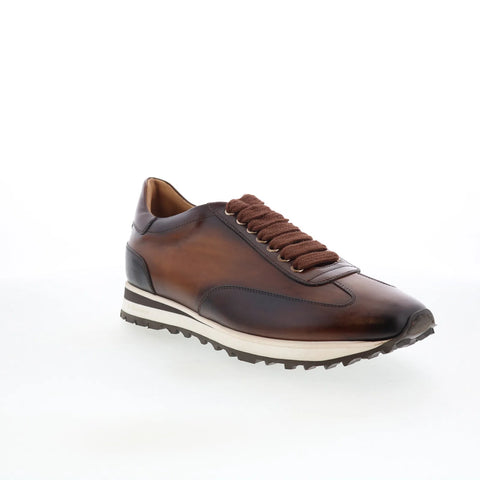 Di Bianco Trieste Mens Brown Leather Lace Up Lifestyle Sneakers Shoes