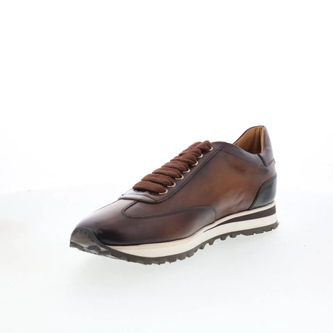 Di Bianco Trieste Mens Brown Leather Lace Up Lifestyle Sneakers Shoes