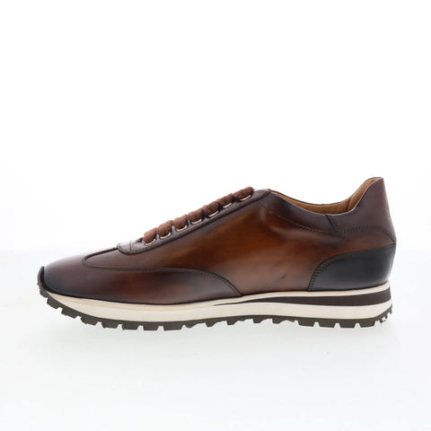 Di Bianco Trieste Mens Brown Leather Lace Up Lifestyle Sneakers Shoes