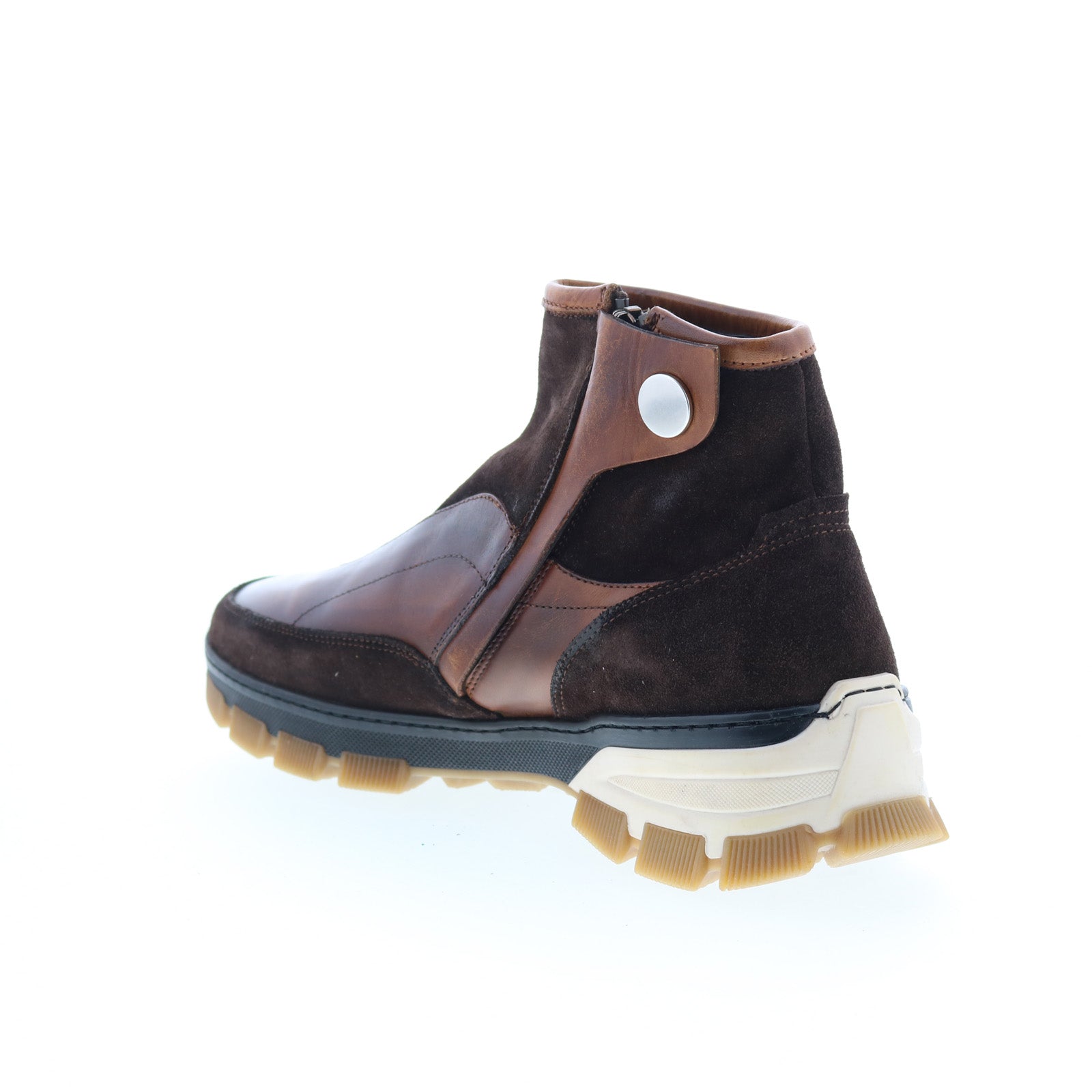 Di Bianco Udine Mens Brown Leather Zipper Casual Dress Boots  display picture 3