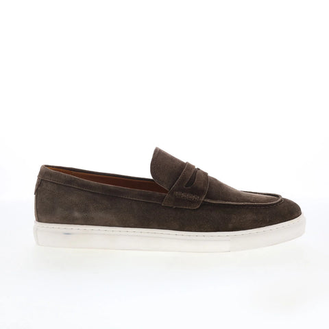 Pastori by Di Bianco Valenon Mens Brown Suede Loafers & Slip Ons Penny Shoes