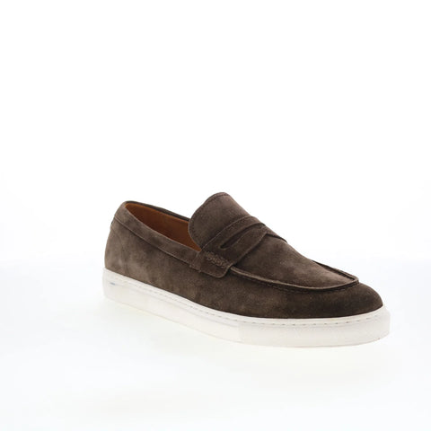 Pastori by Di Bianco Valenon Mens Brown Suede Loafers & Slip Ons Penny Shoes