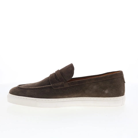 Pastori by Di Bianco Valenon Mens Brown Suede Loafers & Slip Ons Penny Shoes