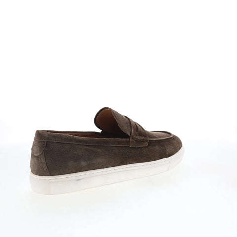 Pastori by Di Bianco Valenon Mens Brown Suede Loafers & Slip Ons Penny Shoes