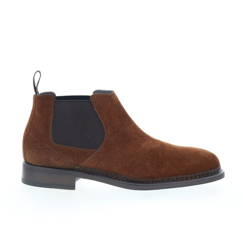 Di Bianco Vercelli Mens Brown Suede Slip On Chelsea Boots