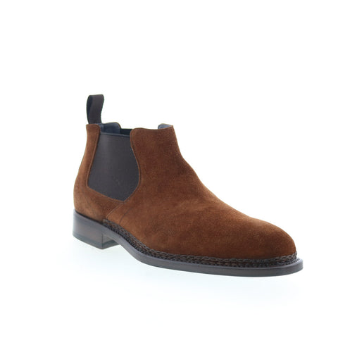 Di Bianco Vercelli Mens Brown Suede Slip On Chelsea Boots