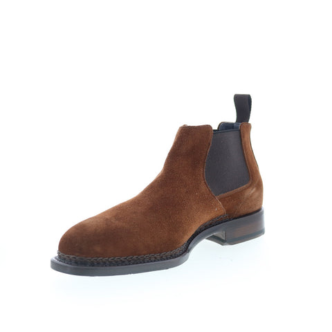 Di Bianco Vercelli Mens Brown Suede Slip On Chelsea Boots