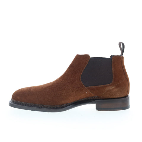 Di Bianco Vercelli Mens Brown Suede Slip On Chelsea Boots
