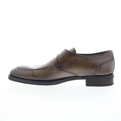 Di Bianco Verona Pecary Mens Brown Leather Loafers & Slip Ons Casual Shoes