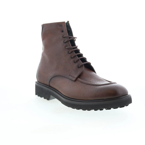 Pastori by Di Bianco Vitus Mens Brown Leather Lace Up Casual Dress Boots