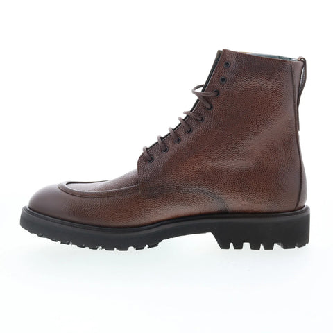 Pastori by Di Bianco Vitus Mens Brown Leather Lace Up Casual Dress Boots