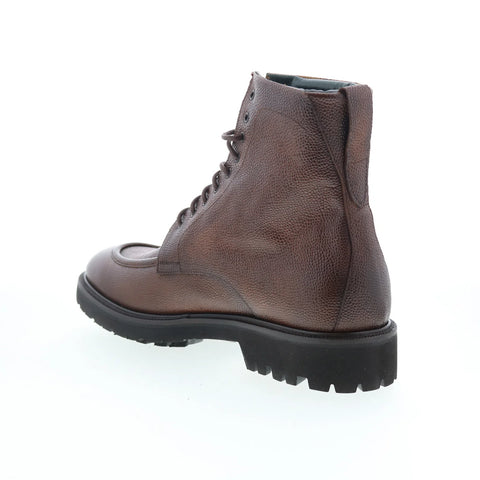 Pastori by Di Bianco Vitus Mens Brown Leather Lace Up Casual Dress Boots